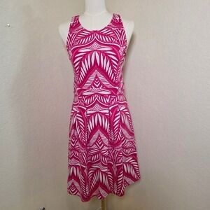 INC International Concepts Pink Sleeveless Geometric Print Casual Summer Dress M